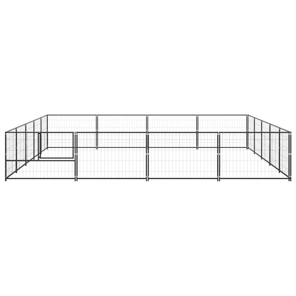 Dog paddock, black, 20 m², steel