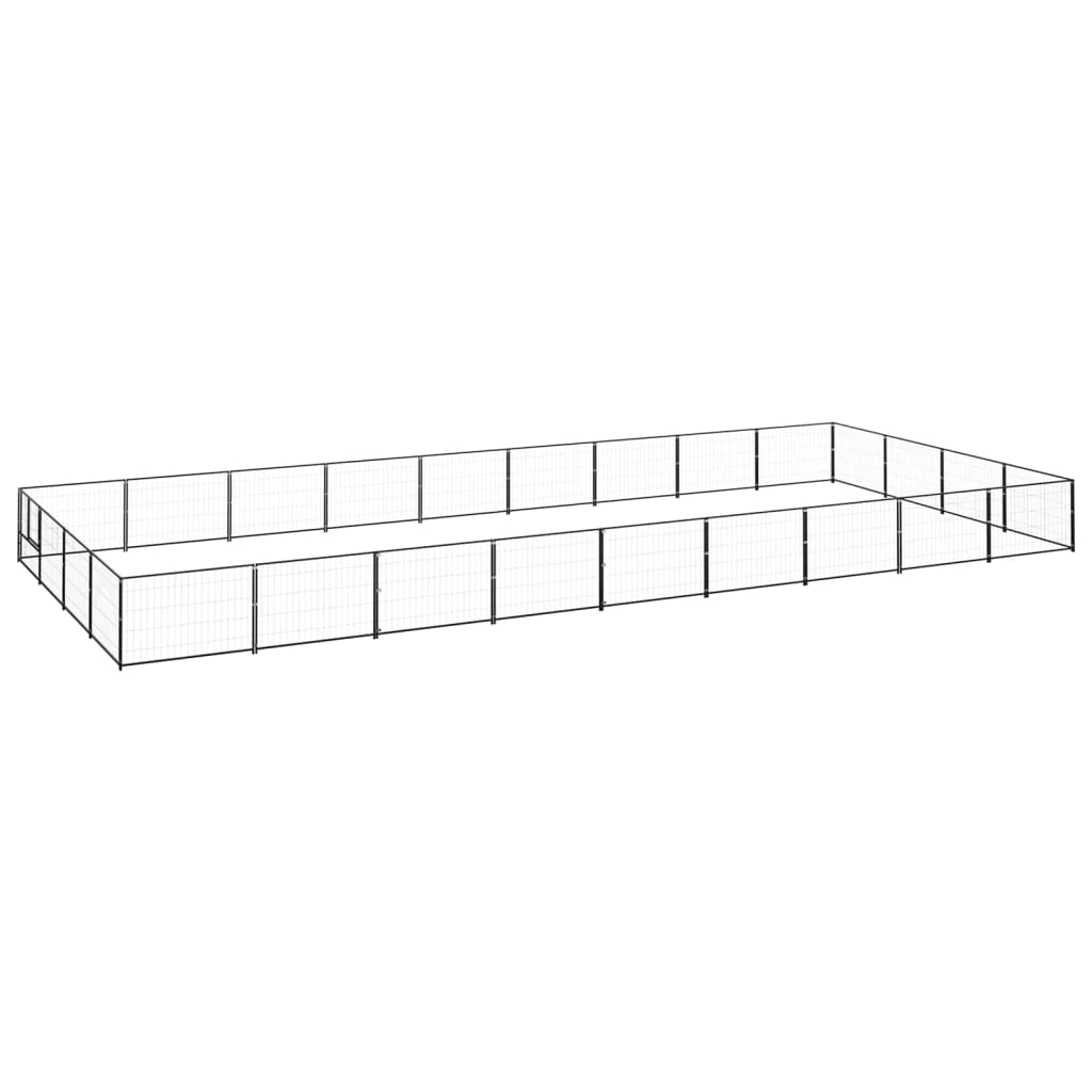 Dog paddock, black, 36 m², steel