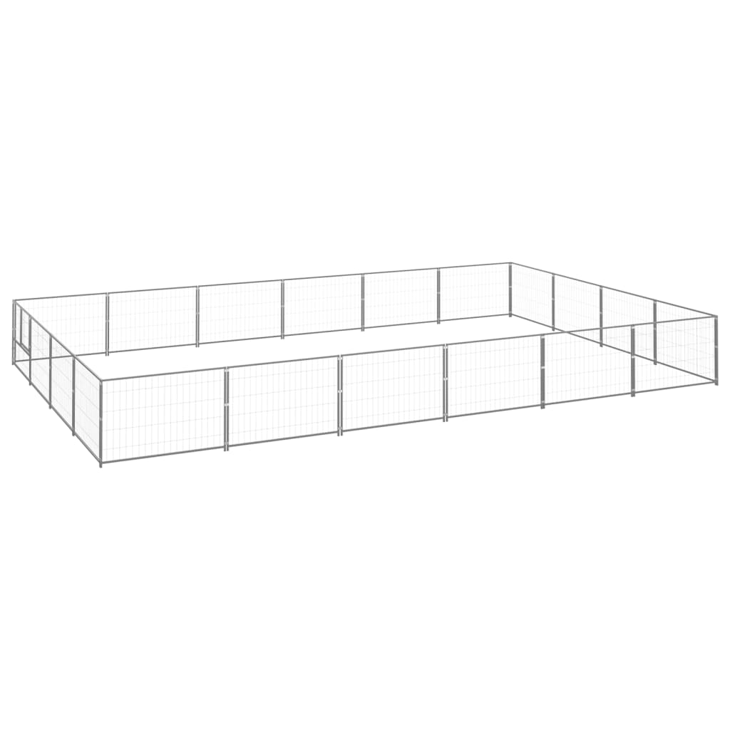 Dog pen, silver, 24 m², steel
