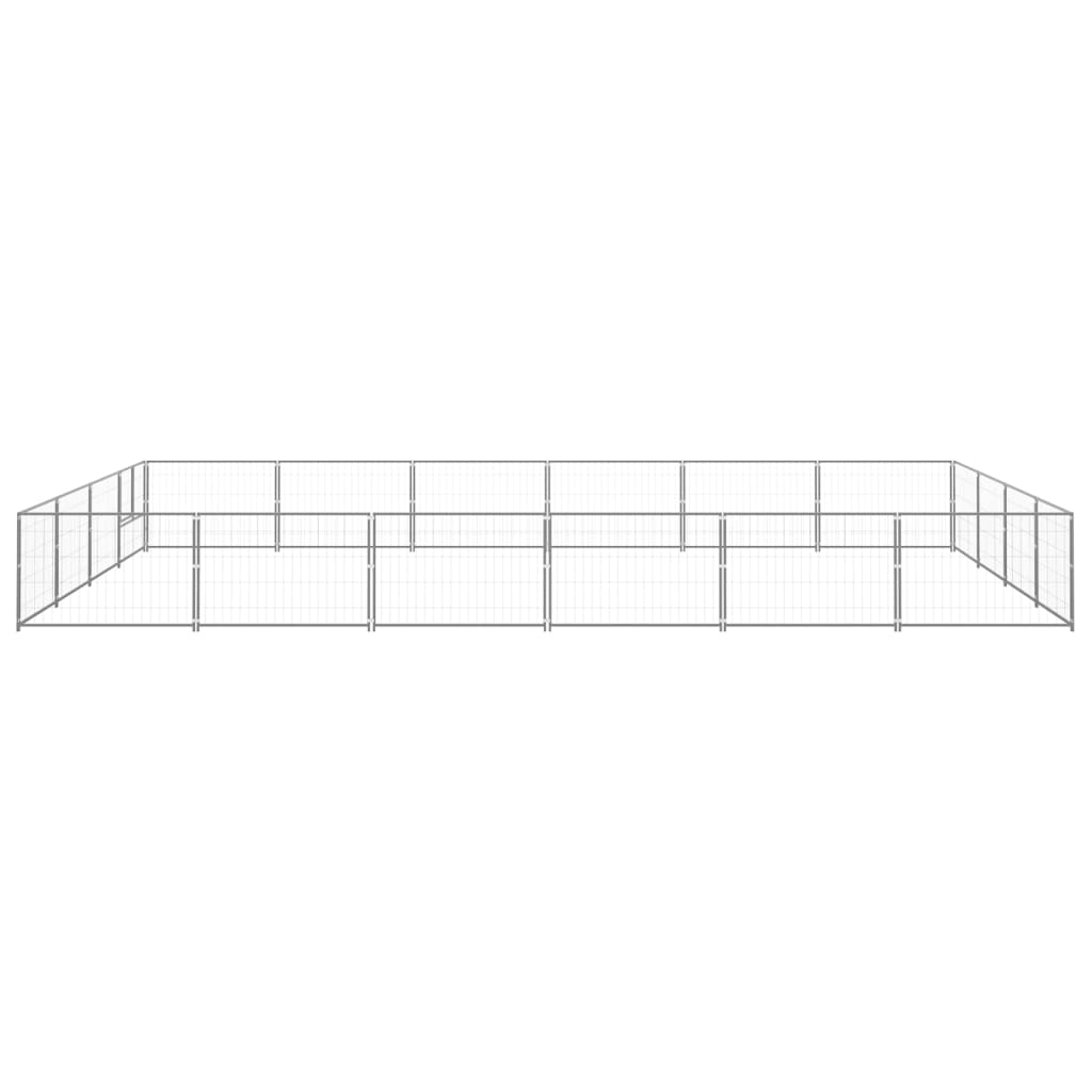 Dog pen, silver, 24 m², steel
