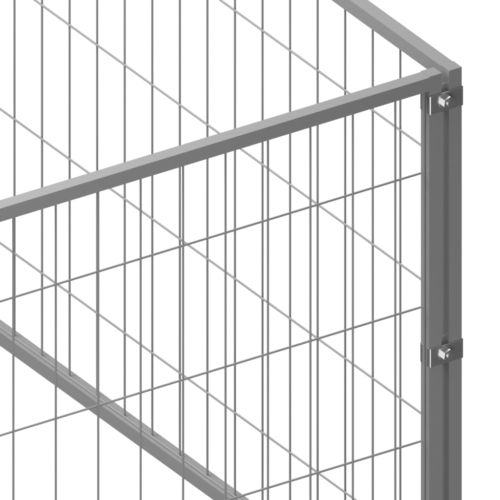 Dog pen, silver, 24 m², steel
