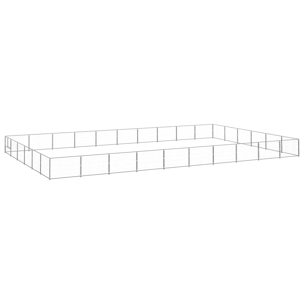 Dog pen, silver, 60 m², steel
