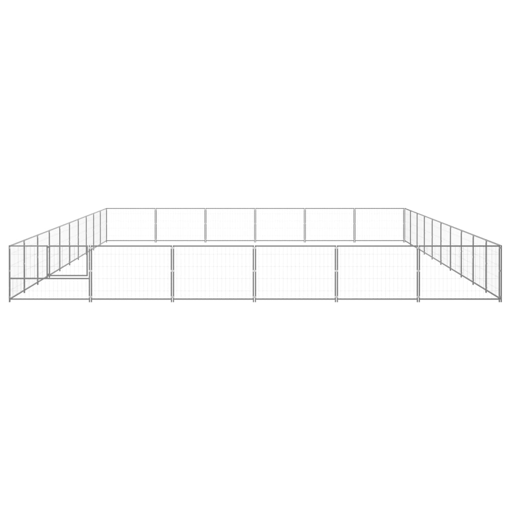 Dog pen, silver, 60 m², steel