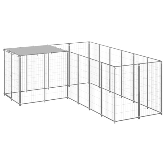 Dog pen, silver, 4.84 m², steel