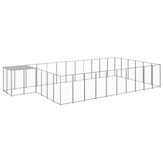 Dog pen, silver, 19.36 m², steel