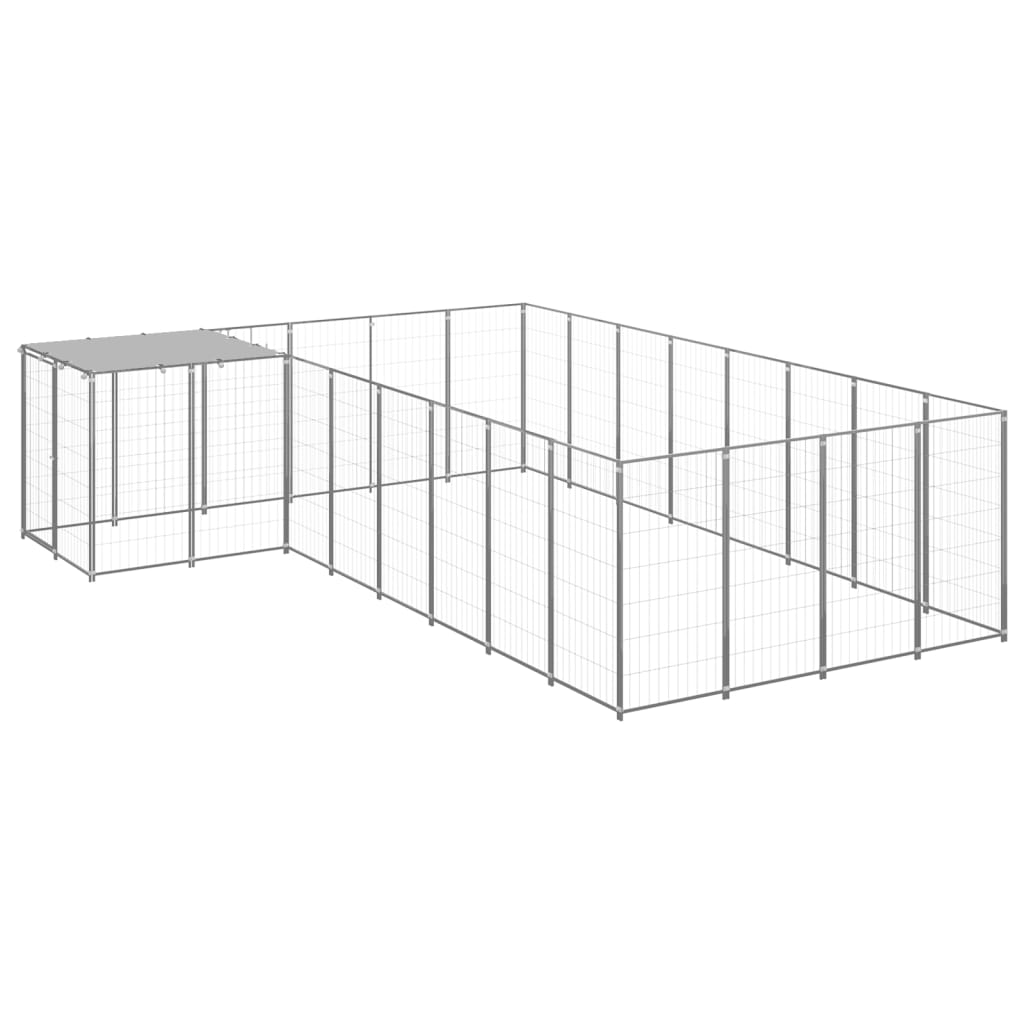 Dog pen, silver, 10.89 m², steel