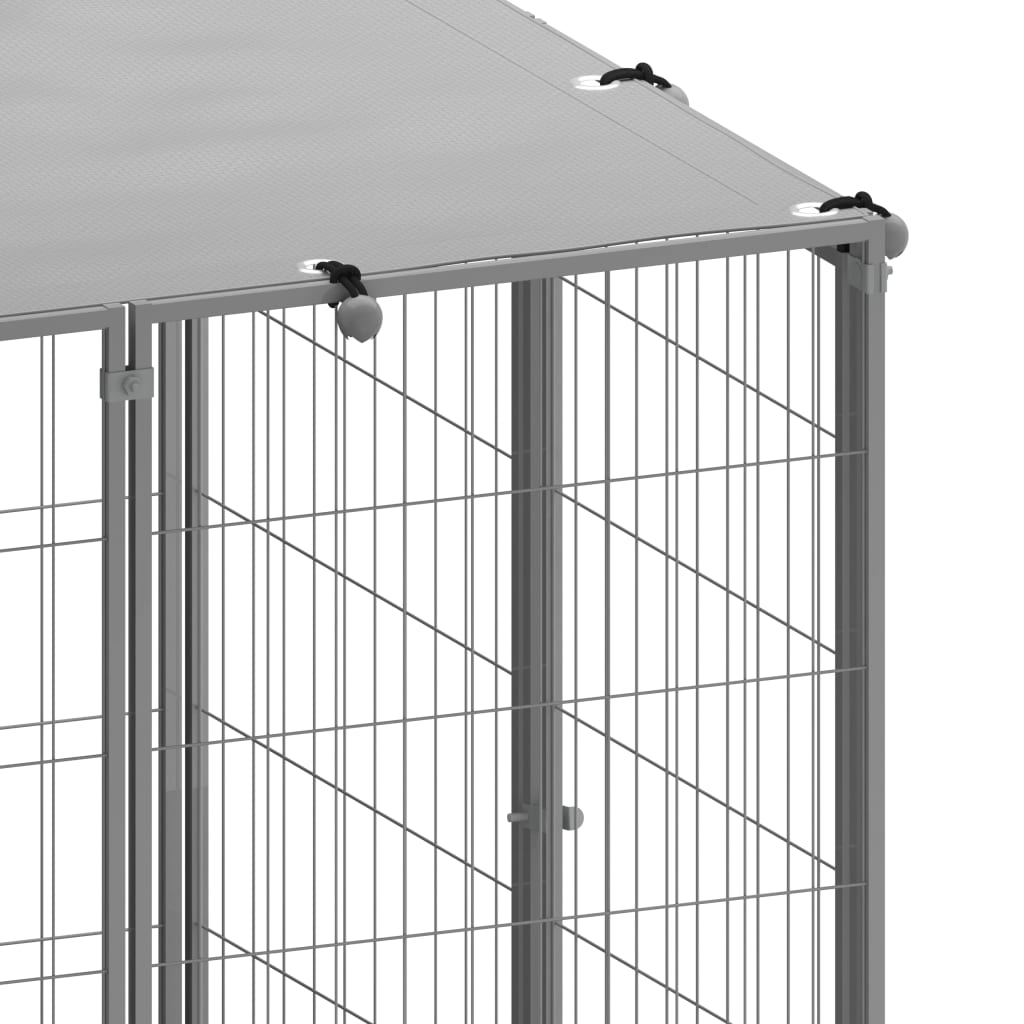 Dog pen, silver, 10.89 m², steel