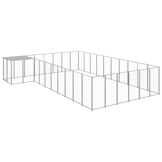 Dog pen, silver, 19.36 m², steel
