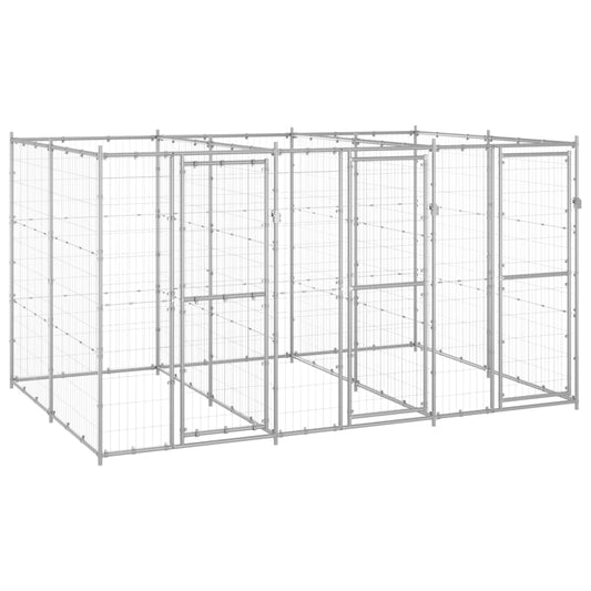Outdoor dog pen, 7.26 m², galvanized steel