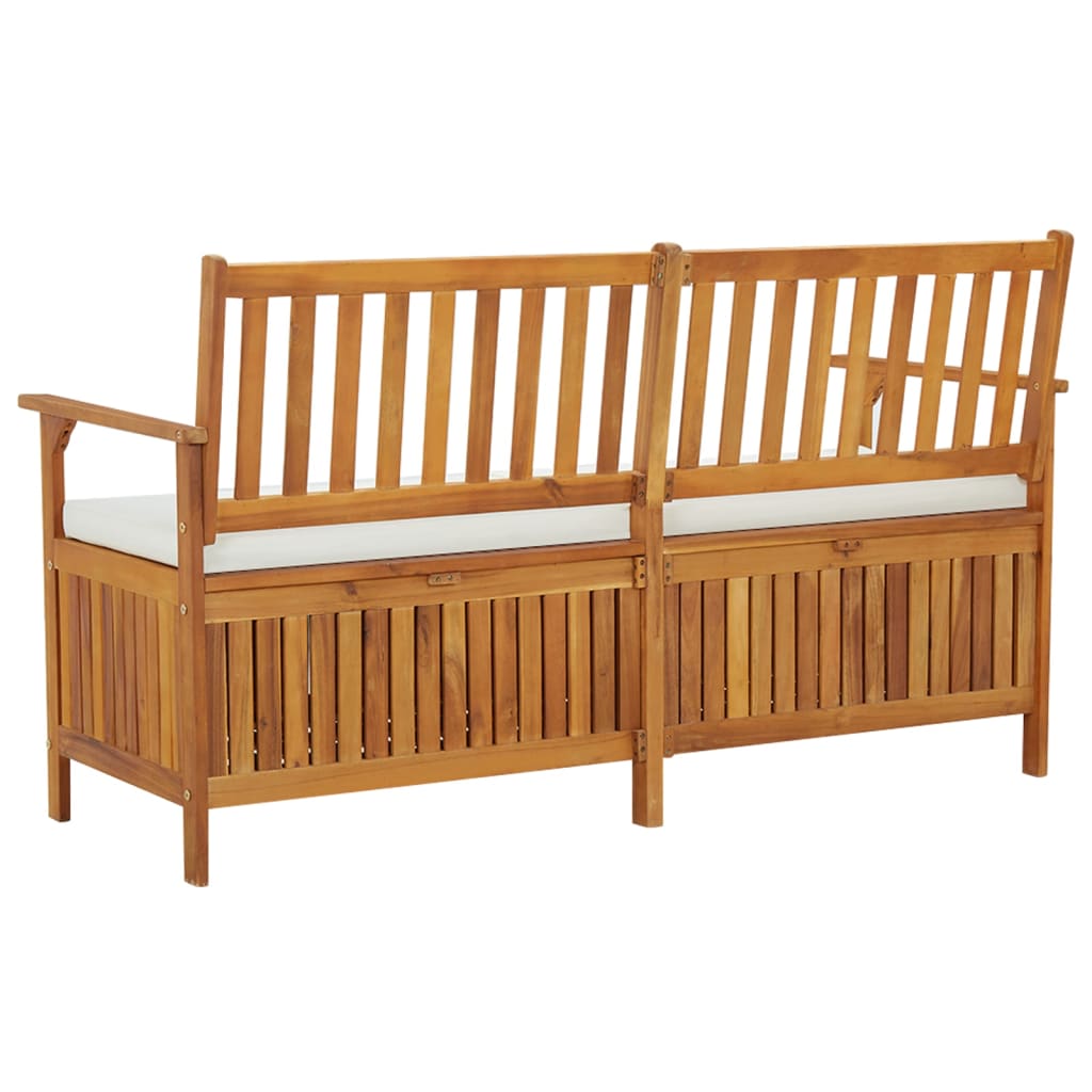 Bancă de depozitare cu pernă, 148 cm, lemn masiv de acacia