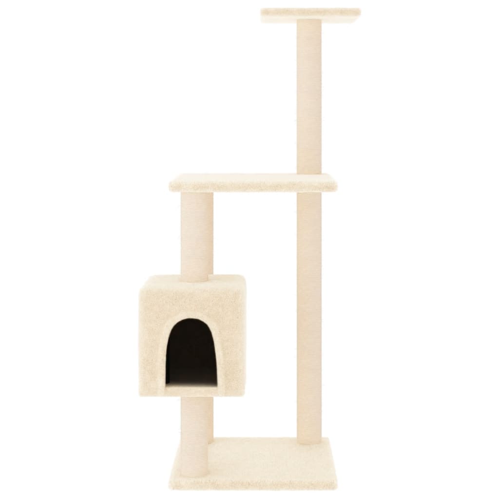 Set of cats with poles made of sisal rope, cream, 104 cm