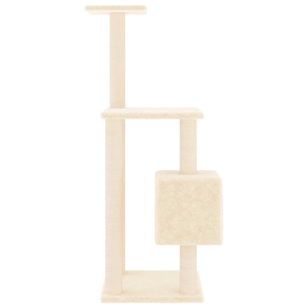 Set of cats with poles made of sisal rope, cream, 104 cm