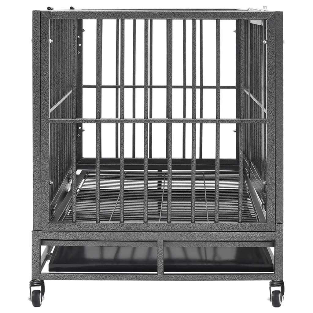Dog cage with wheels, 92x62x76 cm, steel