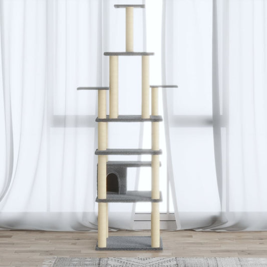 Cat set, sisal rope poles, light grey, 183 cm