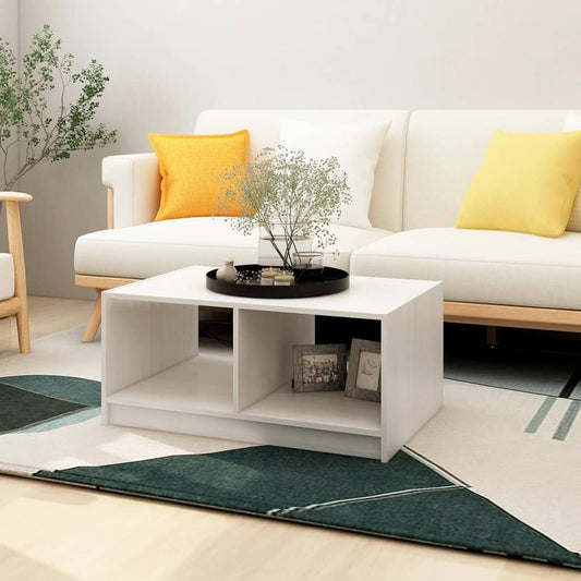 Coffee table, white, 75x50x33.5 cm, solid pine wood