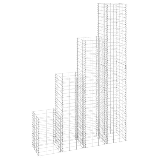 Straturi înălțate gabioane 4 buc. 30x30x50/100/150/200 cm fier