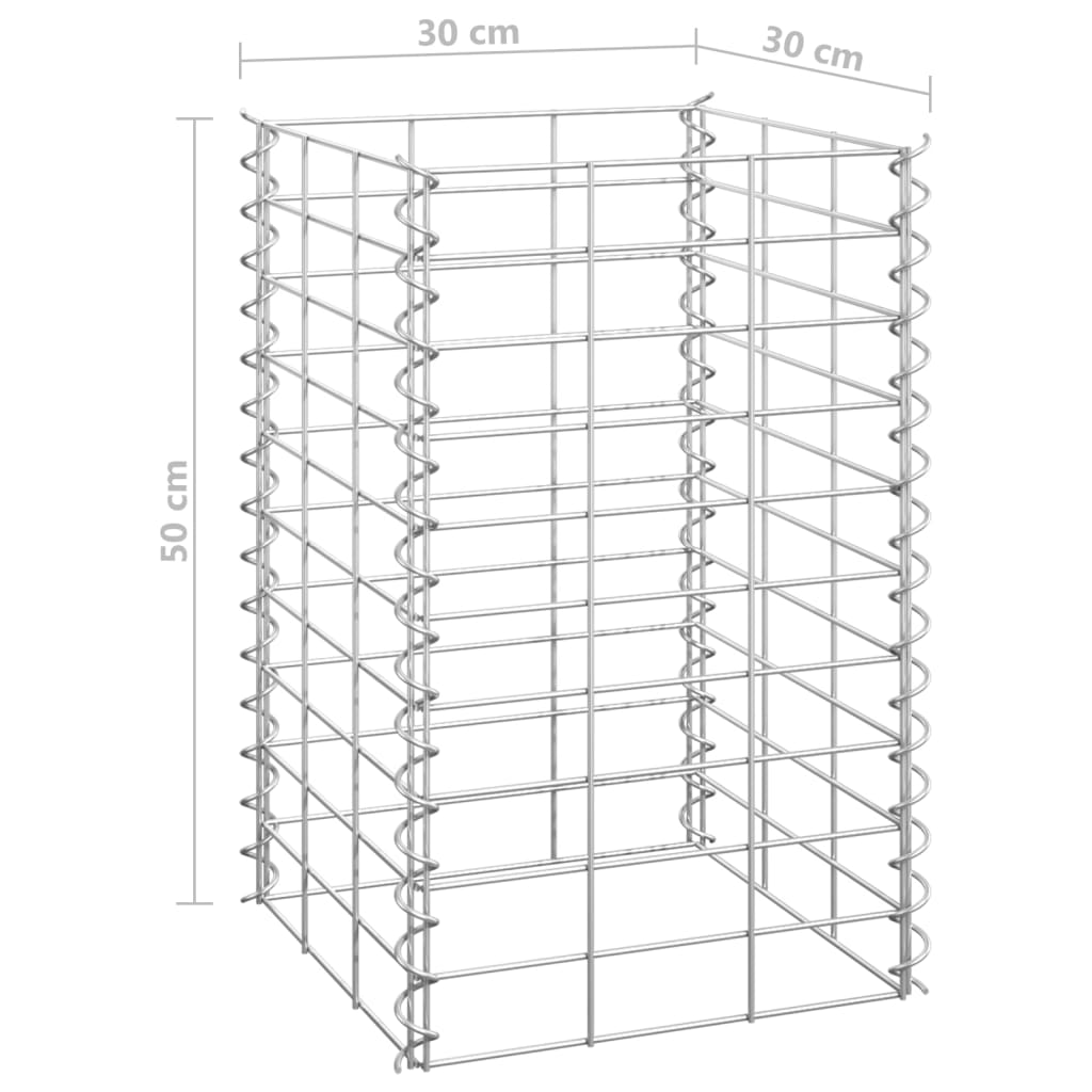 Straturi înălțate gabioane 4 buc. 30x30x50/100/150/200 cm fier
