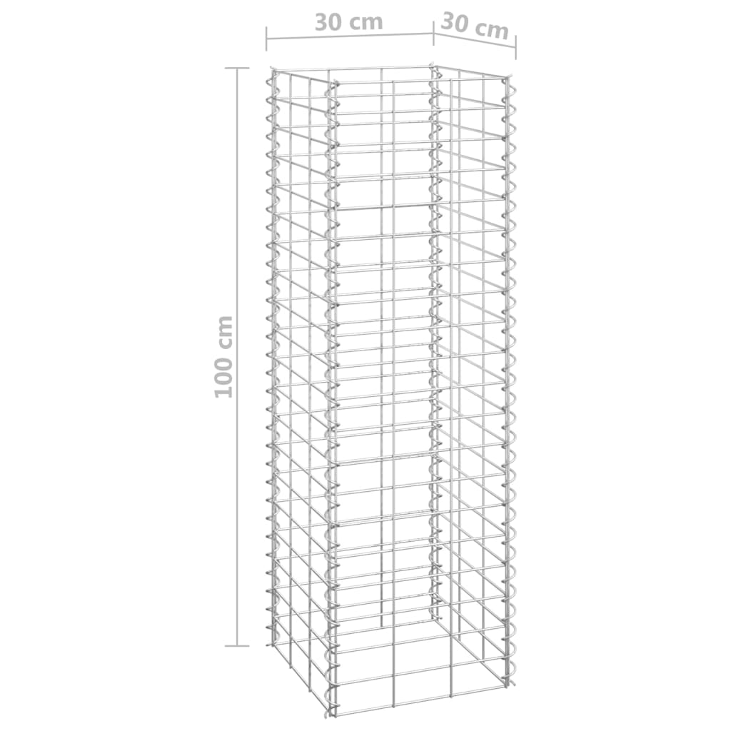 Straturi înălțate gabioane 4 buc. 30x30x50/100/150/200 cm fier