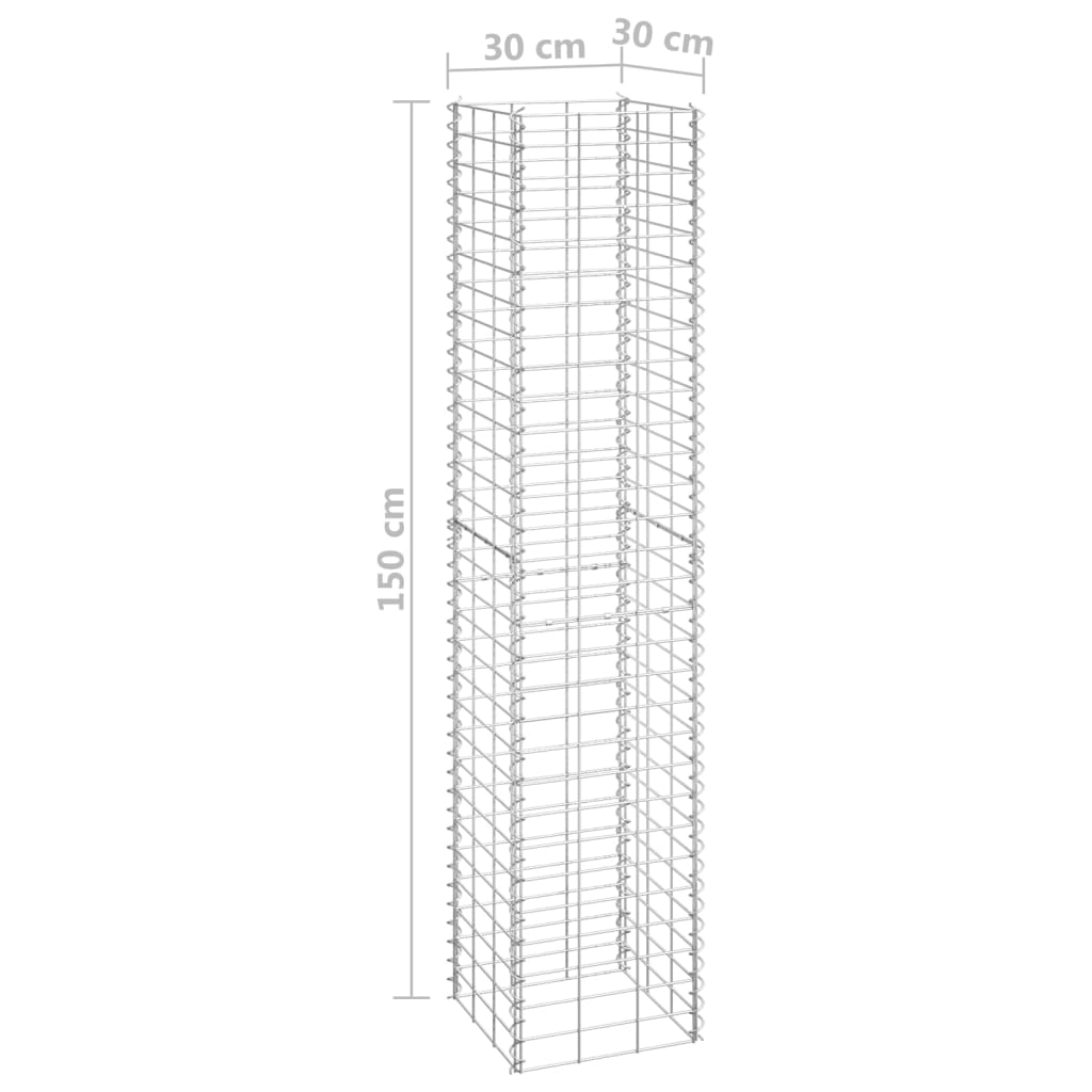 Straturi înălțate gabioane 4 buc. 30x30x50/100/150/200 cm fier