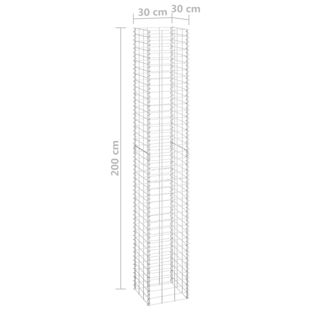 Straturi înălțate gabioane 4 buc. 30x30x50/100/150/200 cm fier