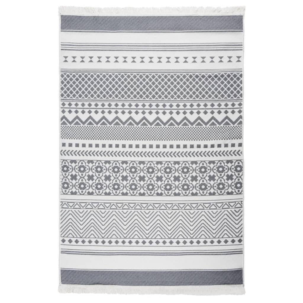 Rug, gray and white, 160x230 cm, cotton
