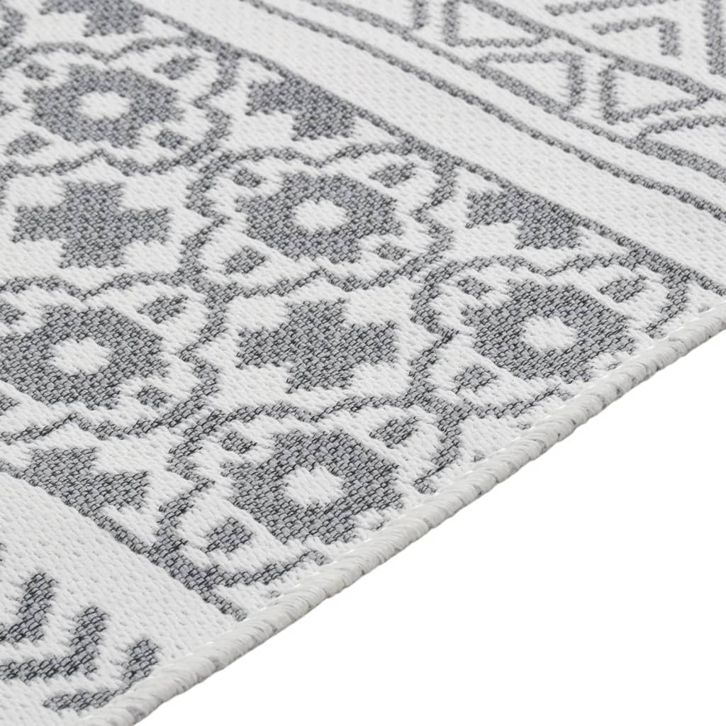 Rug, gray and white, 160x230 cm, cotton