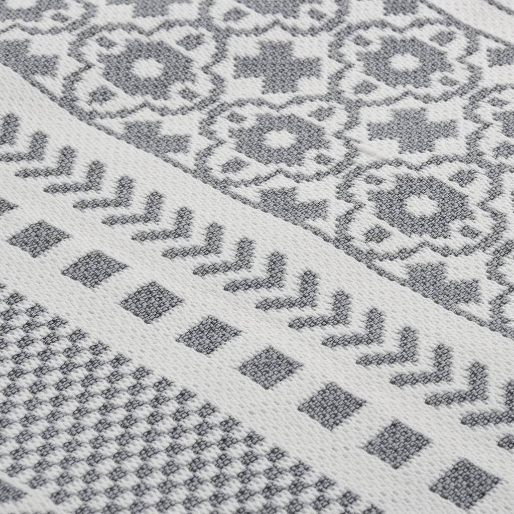 Rug, gray and white, 160x230 cm, cotton