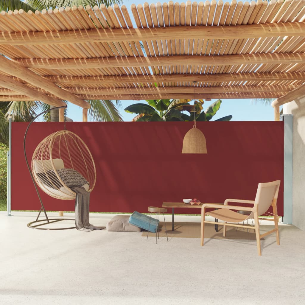 Copertină laterală retractabilă de terasă, roșu, 180x600 cm