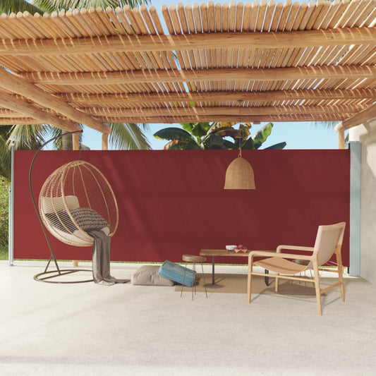Copertină laterală retractabilă de terasă, roșu, 180x600 cm