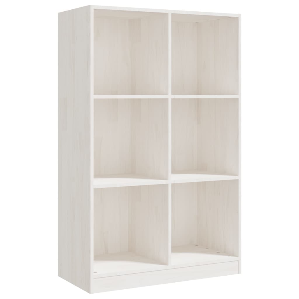 Bibliotecă, alb, 70x33x110 cm, lemn masiv de pin