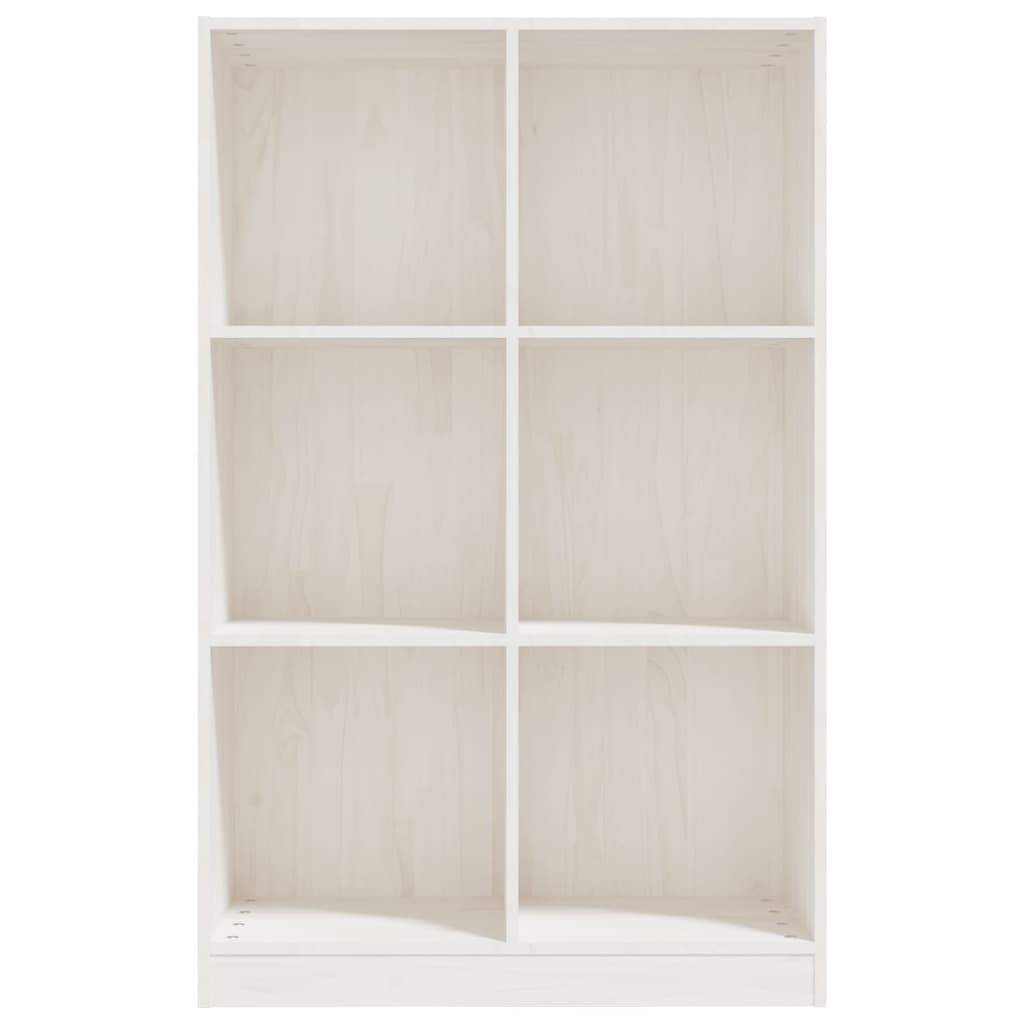 Bibliotecă, alb, 70x33x110 cm, lemn masiv de pin