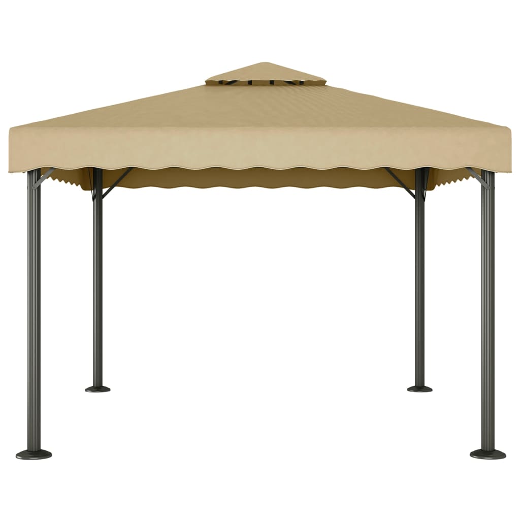 Foișor, gri taupe, 3x3 m, aluminiu și oțel