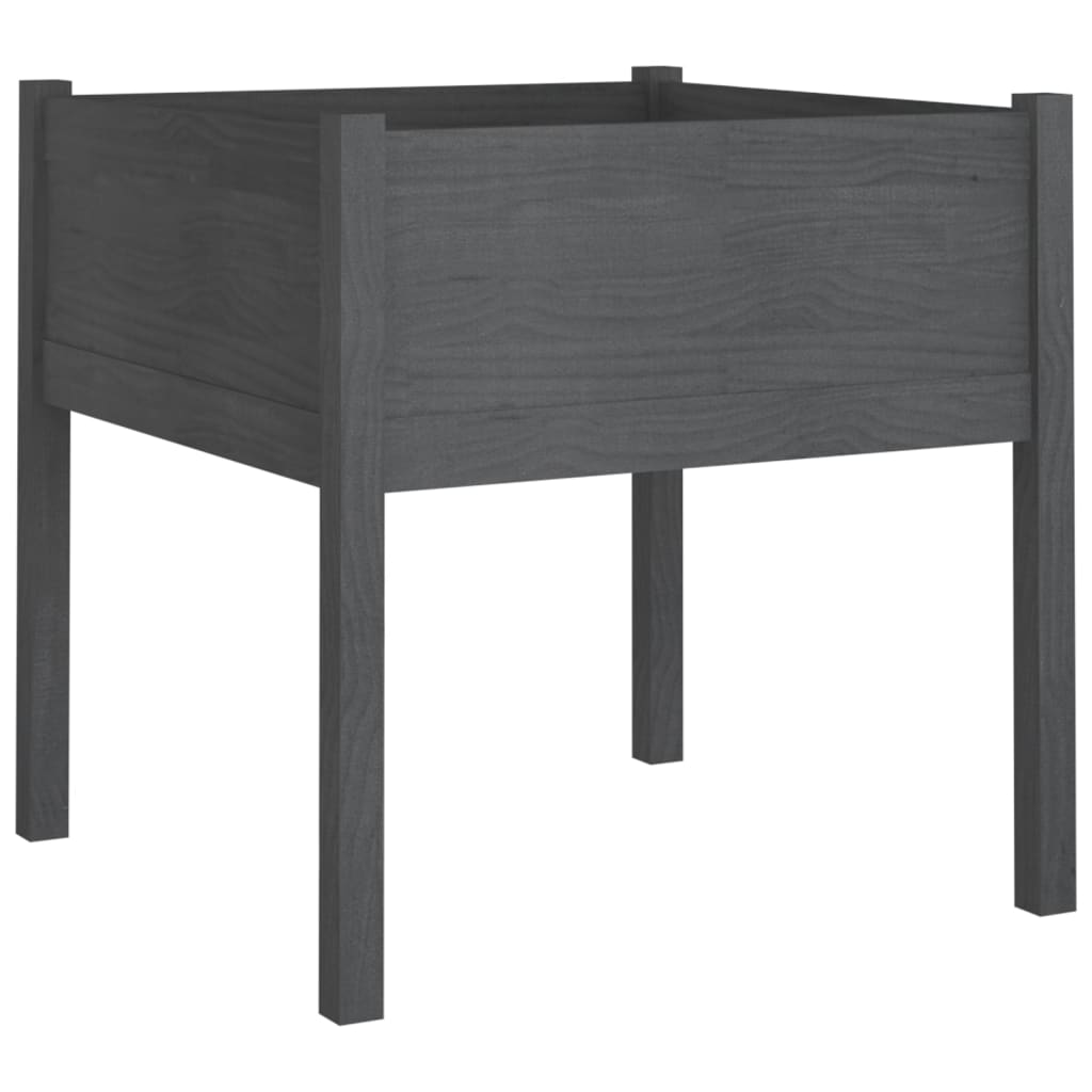 Jardinieră de grădină, gri, 70x70x70 cm, lemn masiv de pin