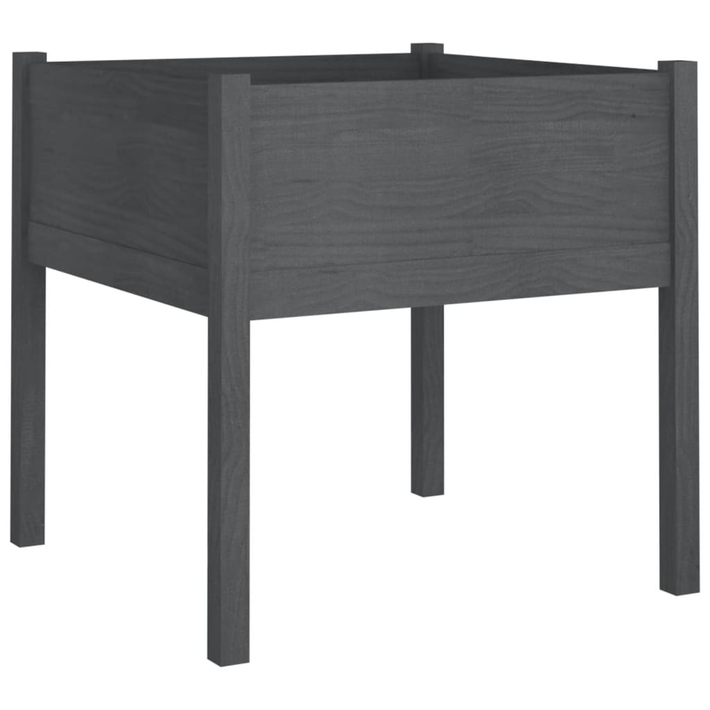 Jardiniere de grădină, 2 buc., gri, 70x70x70 cm, lemn masiv pin