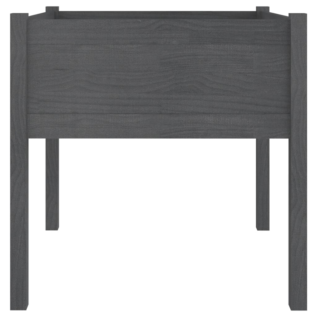 Jardiniere de grădină, 2 buc., gri, 70x70x70 cm, lemn masiv pin