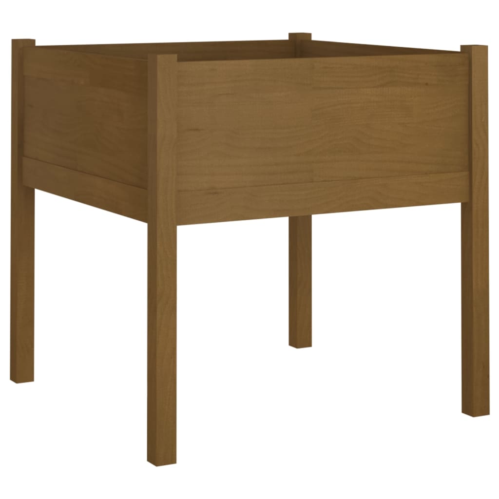 Jardiniere grădină 2 buc. maro miere 70x70x70 cm lemn masiv pin
