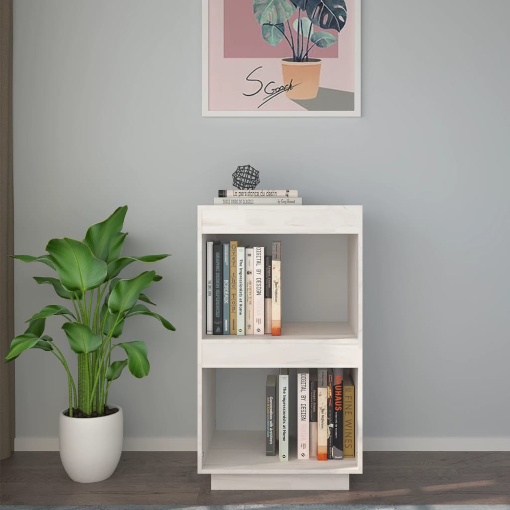 Bookcase, white, 40x30x71 cm, solid pine wood