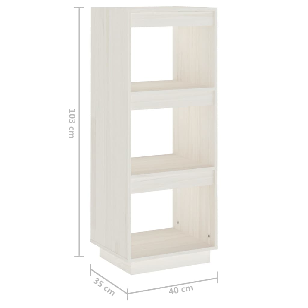 Bookcase/Room divider, white, 40x35x103 cm, solid pine wood