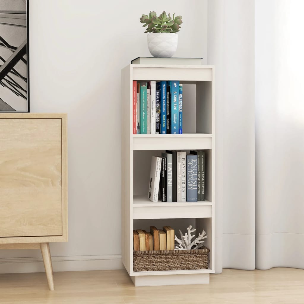 Bookcase/Room divider, white, 40x35x103 cm, solid pine wood