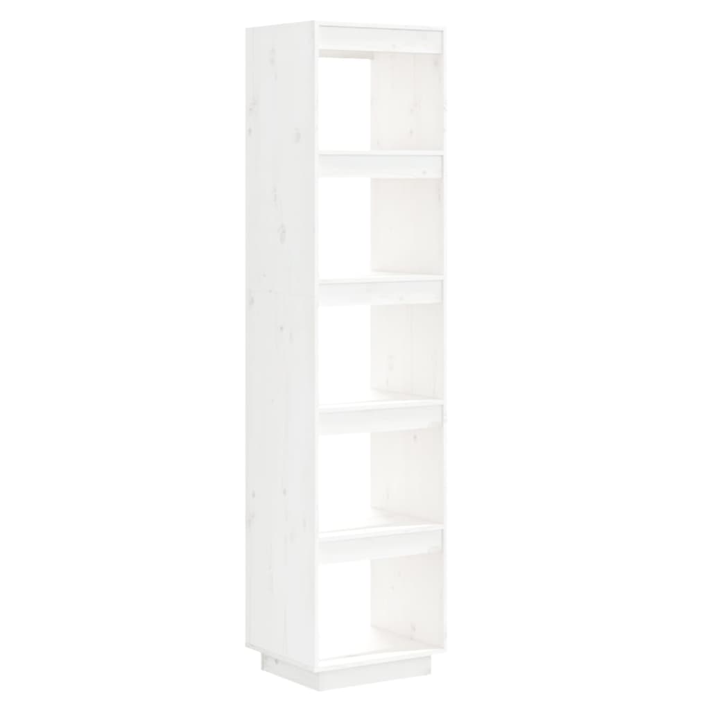 Bibliotecă/Separator cameră alb 40x35x167 cm lemn masiv de pin