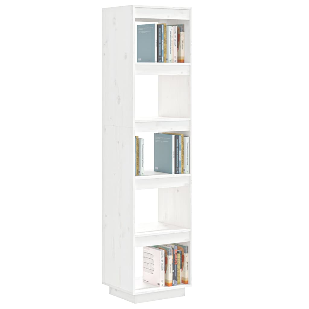 Bibliotecă/Separator cameră alb 40x35x167 cm lemn masiv de pin