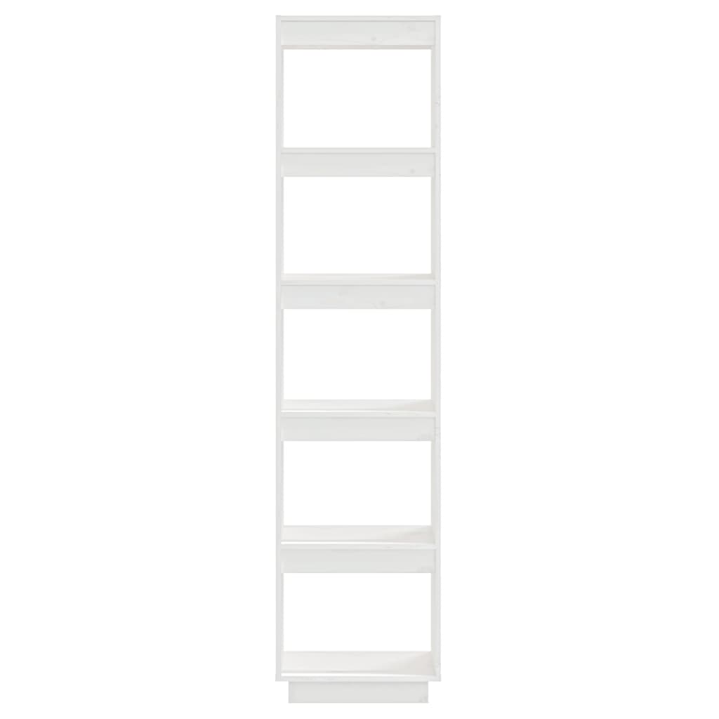 Bibliotecă/Separator cameră alb 40x35x167 cm lemn masiv de pin