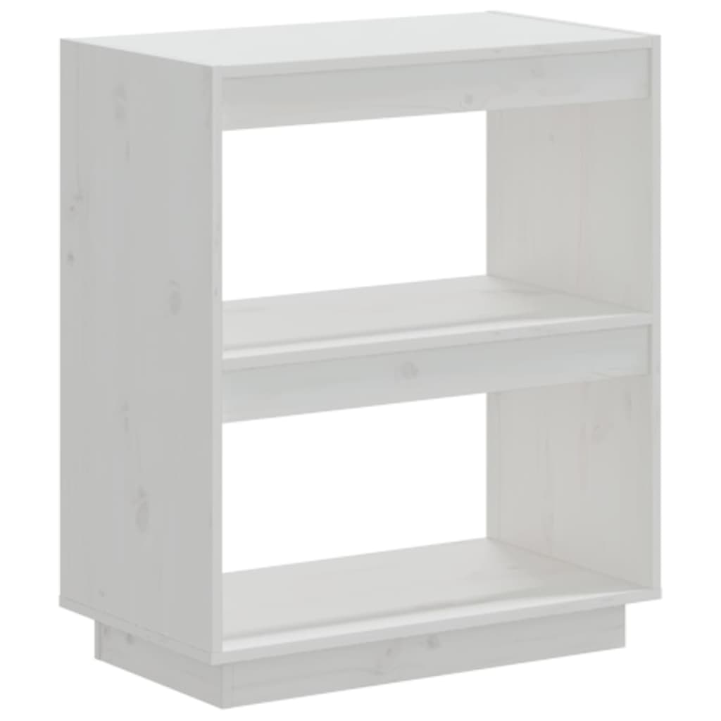 Bibliotecă, alb, 60x35x71 cm, lemn masiv de pin