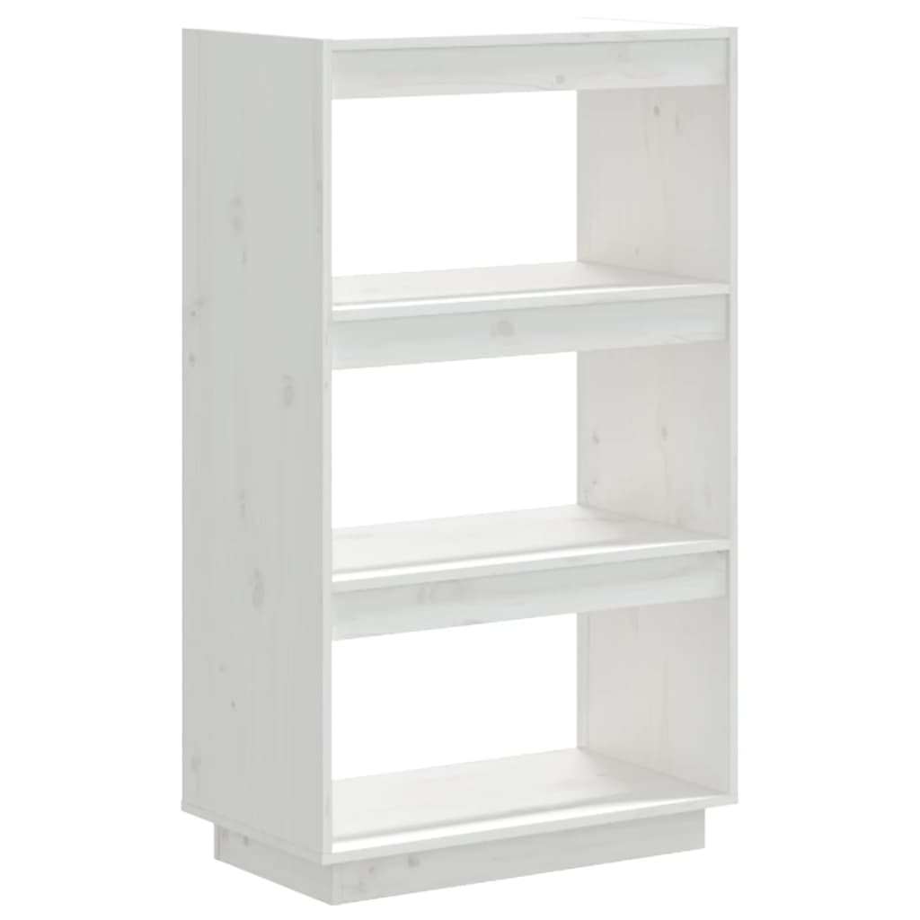 Bibliotecă/Separator cameră alb 60x35x103 cm lemn masiv de pin