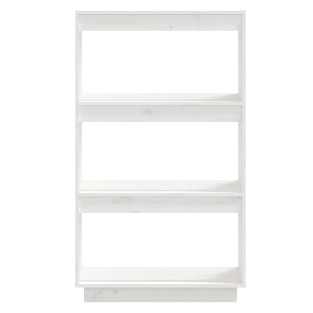 Bibliotecă/Separator cameră alb 60x35x103 cm lemn masiv de pin