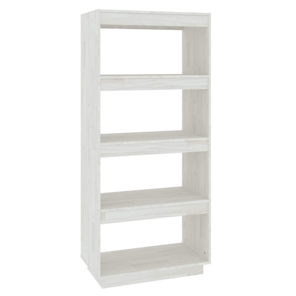 Bookcase/Room divider, white, 60x35x135 cm, solid pine wood