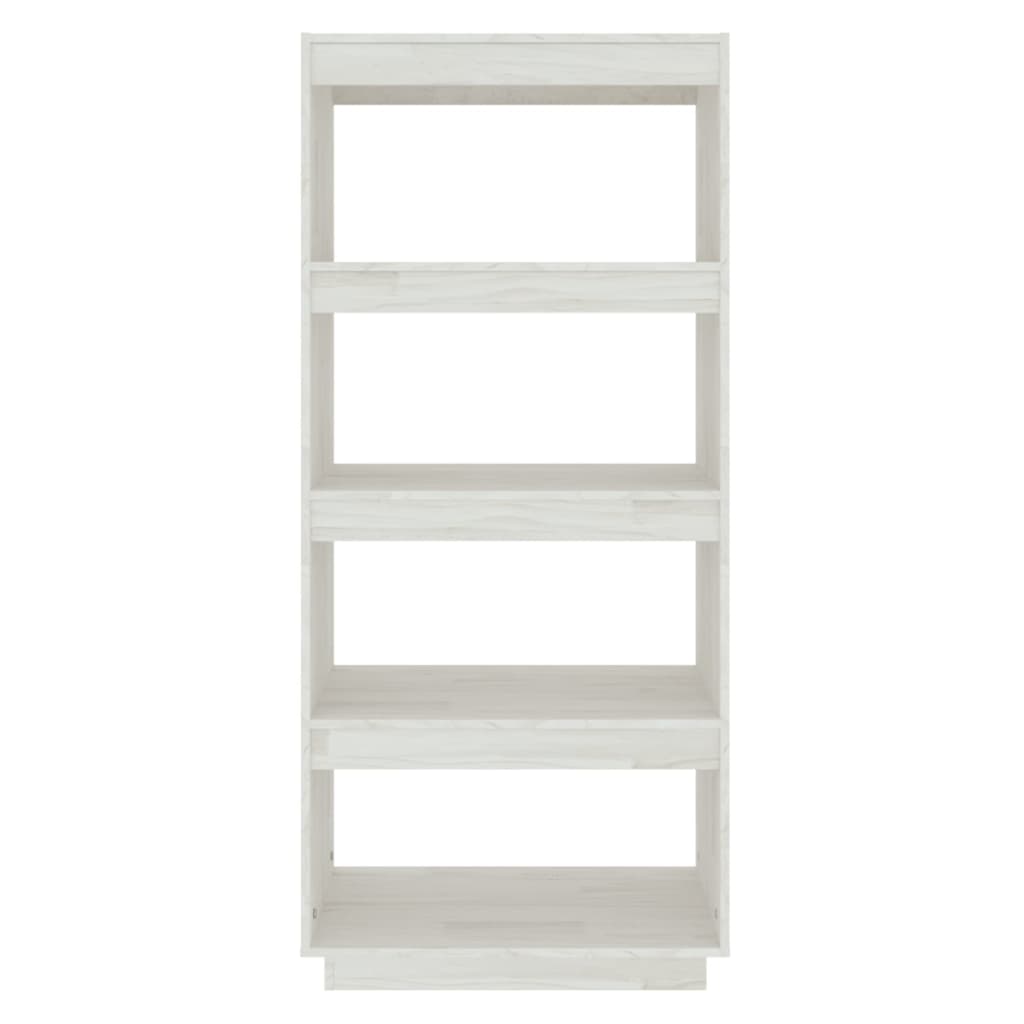 Bookcase/Room divider, white, 60x35x135 cm, solid pine wood