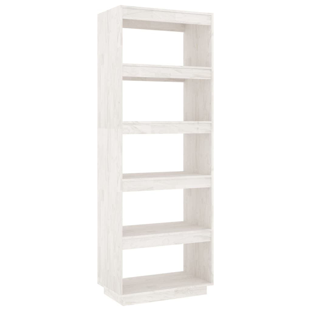 Bookcase/Room divider, white, 60x35x167 cm, solid pine wood