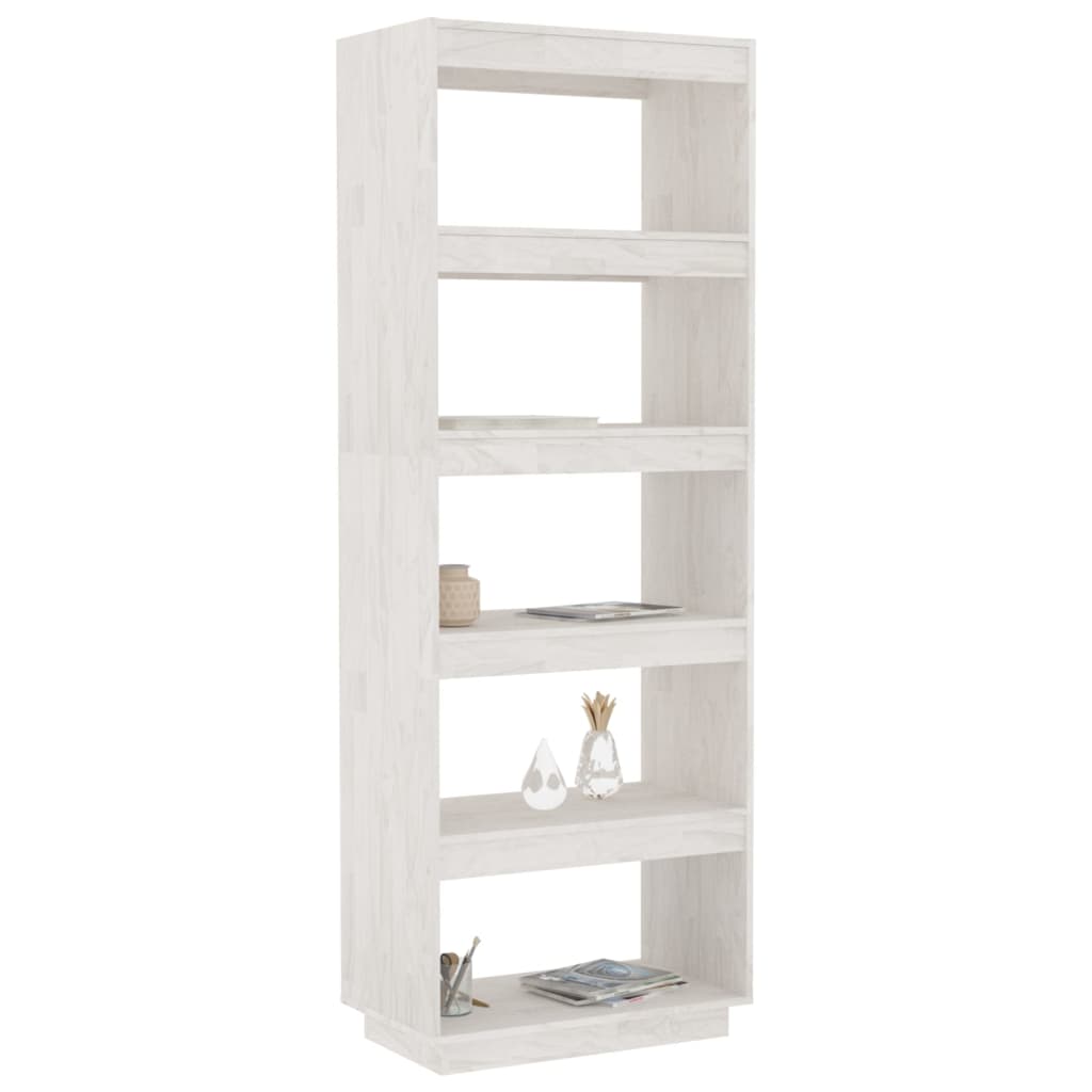 Bookcase/Room divider, white, 60x35x167 cm, solid pine wood