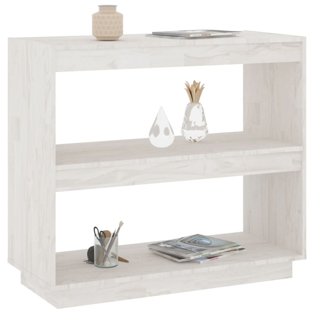 Bookcase, white, 80x35x71 cm, solid pine wood
